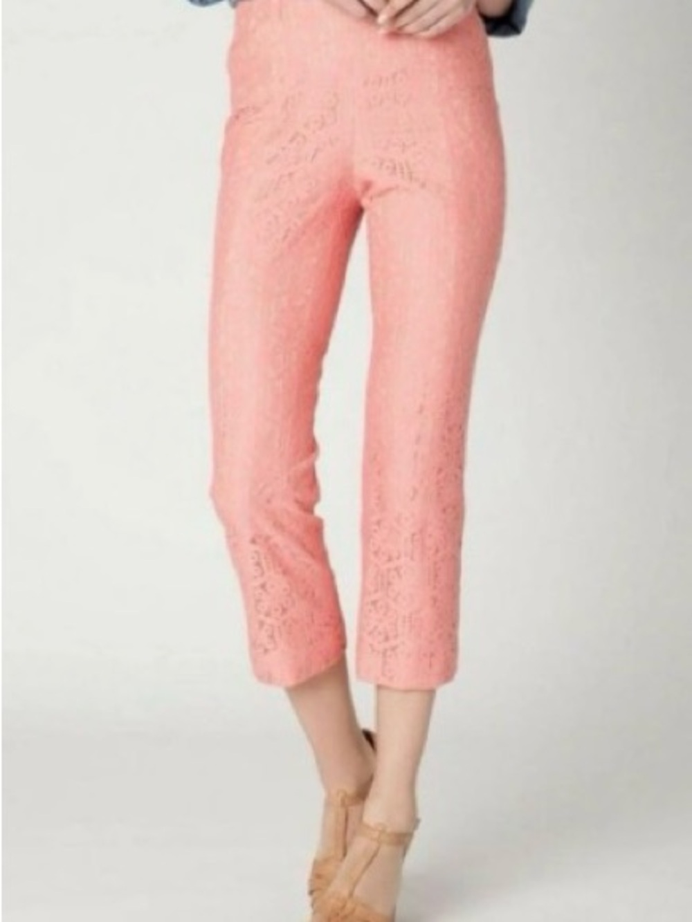 Anthropologie Corey Lynn Calter Lace Cropped High Waisted Pants